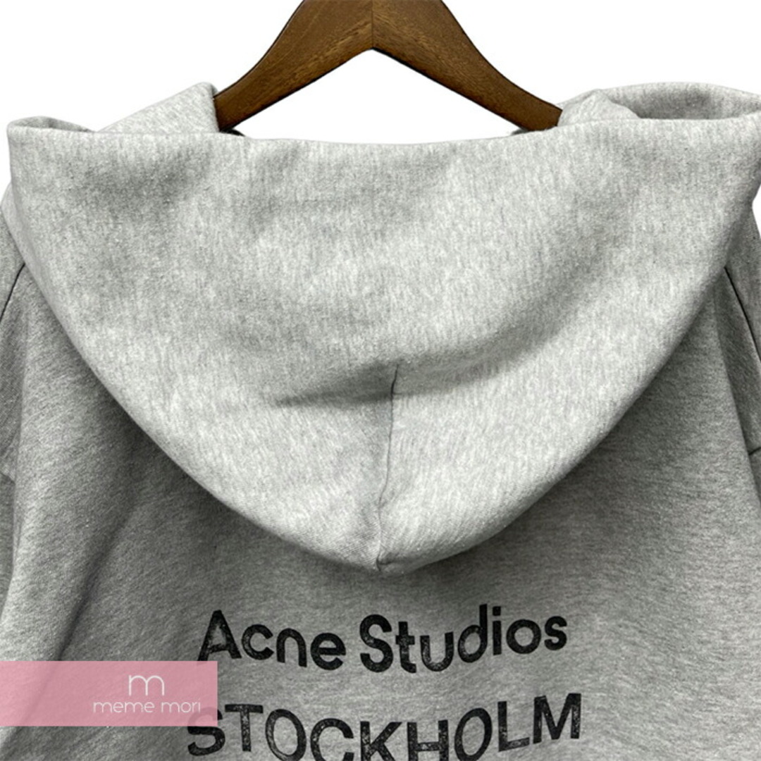 Acne Studios(アクネストゥディオズ)のAcne studios Logo Hoodie Sweater FN-UX-SWEA000023 アクネストゥディオズ ロゴフーディセーター パーカー ダメージ加工 スプレー仕上げ リサイクルポリエステル ペールグレー サイズM 【240319】【新古品】【me0】 メンズのトップス(パーカー)の商品写真