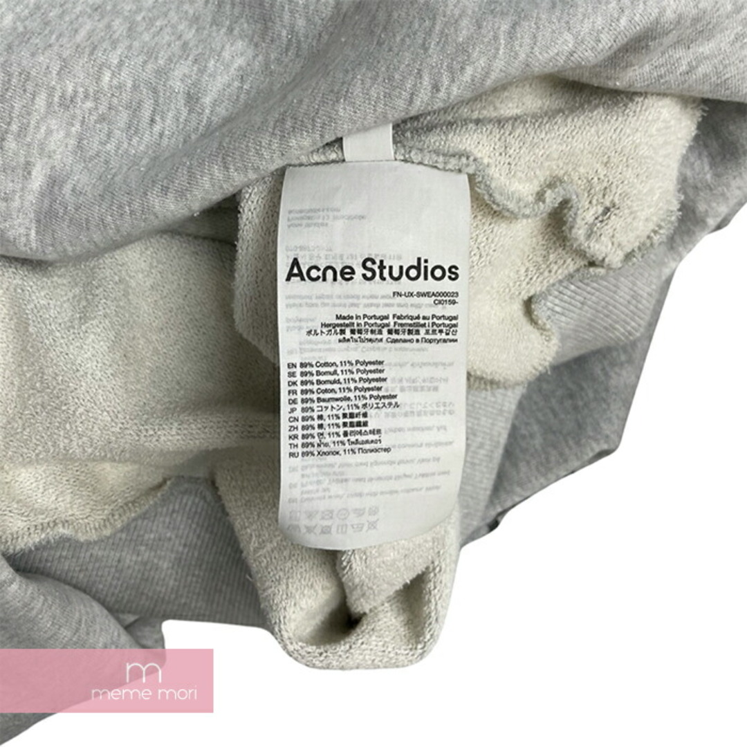 Acne Studios(アクネストゥディオズ)のAcne studios Logo Hoodie Sweater FN-UX-SWEA000023 アクネストゥディオズ ロゴフーディセーター パーカー ダメージ加工 スプレー仕上げ リサイクルポリエステル ペールグレー サイズM 【240319】【新古品】【me0】 メンズのトップス(パーカー)の商品写真