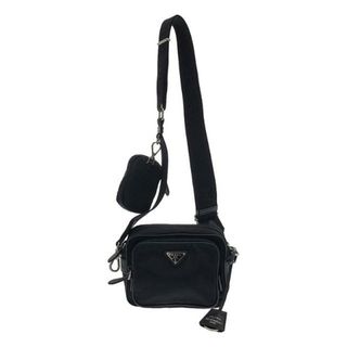 プラダ(PRADA)の【美品】  PRADA / プラダ | ENSEMBLE 取り扱い / ポーチ付き ナイロン ショルダーバッグ / ユニセックス | ブラック | メンズ(ショルダーバッグ)