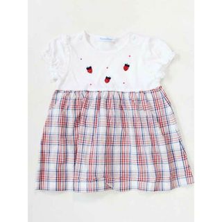 ファミリア(familiar)の☆ファミリア/familiar☆70cm 半袖ワンピース 白×赤 【中古】子供服 キッズ kids ベビー服 baby 女の子 夏 206032 onepi(ワンピース)