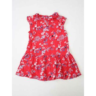 プチバトー(PETIT BATEAU)の●プチバトー/PETIT BATEAU●81cm 半袖ワンピース 赤×白系【中古】子供服 キッズ kids ベビー服 baby 女の子 夏 126022 onepi(ワンピース)