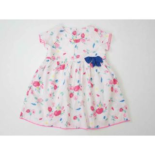 プチバトー(PETIT BATEAU)の●プチバトー/PETIT BATEAU●81cm 半袖ワンピース 白×ピンク系【中古】子供服 キッズ kids ベビー服 baby 女の子 夏 126022 onepi(ワンピース)