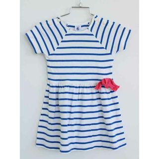 プチバトー(PETIT BATEAU)の†プチバトー/PETIT BATEAU†86cm(24m) 半袖ワンピース 青×白【中古】子供服 キッズ kids ベビー服 baby 女の子 夏 206032 onepi(ワンピース)