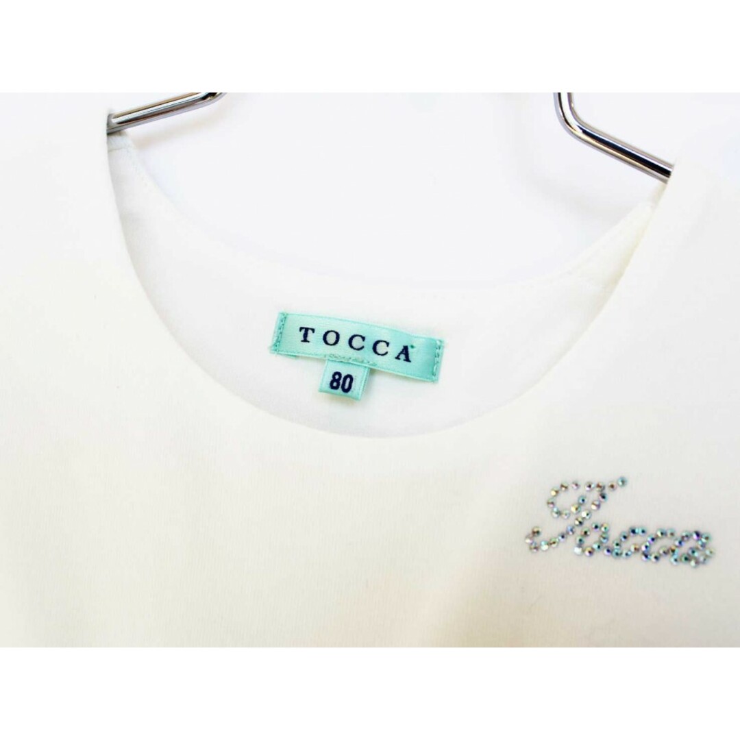 TOCCA(トッカ)の【春物 新入荷!】[トッカ/TOCCA BAMBINI]80cm ノースリーブワンピース/ノースリーブドレスワンピース 白×クリーム色 フォーマル 結婚式 冠婚葬祭【中古】子供服 キッズ kids ベビー服 baby 女の子 春夏 onepi 213042 キッズ/ベビー/マタニティのベビー服(~85cm)(ワンピース)の商品写真