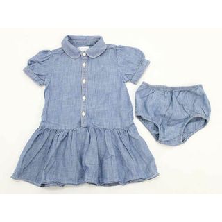 ラルフローレン(Ralph Lauren)の▲ラルフローレン/Ralph Lauren▲85cm 半袖ダンガリーワンピース インディゴ ブルマ付き【中古】子供服 キッズ kids ベビー服 baby 女の子 夏 027022 onepi(ワンピース)