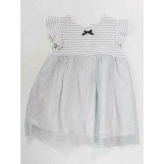 ベベ(BeBe)の☆ベベ/bebe☆80-90cm 半袖ワンピース 白×グレー 【中古】子供服 キッズ kids ベビー服 baby 女の子 夏 036032 onepi(ワンピース)