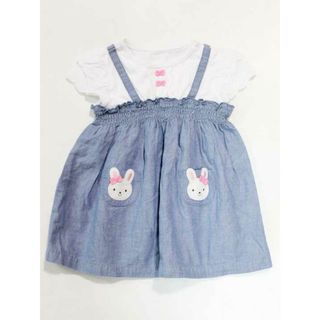 ミキハウス(mikihouse)の☆ミキハウス/mikihouse☆70-80cm 半袖ワンピース 白×水色 【中古】子供服 キッズ kids ベビー服 baby 女の子 夏 524032 onepi(ワンピース)