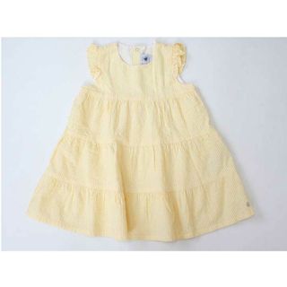 プチバトー(PETIT BATEAU)の●プチバトー/PETIT BATEAU●81cm 半袖ワンピース 黄色×白 '20年製【中古】子供服 キッズ kids ベビー服 baby 女の子 夏 126022 onepi(ワンピース)