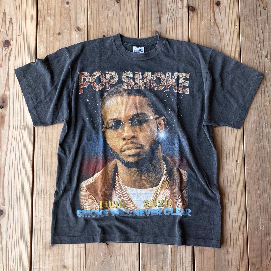 Pop smoke ポップスモーク　古着Tシャツ　ラップTシャツ メンズのトップス(Tシャツ/カットソー(半袖/袖なし))の商品写真