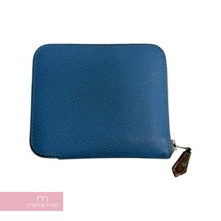 エルメス(Hermes)のHERMES Azap Compact Silk In Epson Compact Mini Wallet エルメス アザップ コンパクト シルクイン エプソン コンパクトミニウォレット T刻印 二つ折り財布 ブルー 【240319】【中古-A】【me04】(折り財布)