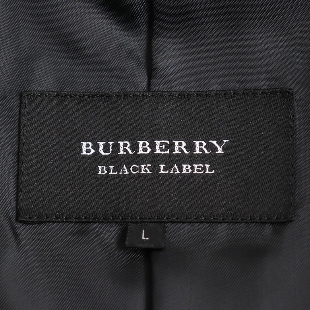 BURBERRY BLACK LABEL(バーバリーブラックレーベル)の極美品○BURBERRY BLACK LABEL バーバリーブラックレーベル BMP38-334-09 襟ラビットファー使い ダブルブレスト ピーコート ブラック L 正規品 メンズ メンズのジャケット/アウター(ピーコート)の商品写真