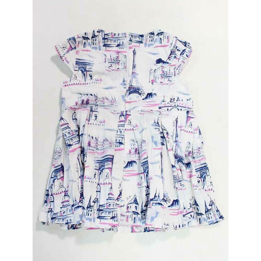 ☆ベベ/BeBe☆90cm 半袖ワンピース 白×ブルー 【中古】子供服 キッズ kids ベビー服 baby 女の子 夏 036032 onepi キッズ/ベビー/マタニティのベビー服(~85cm)(ワンピース)の商品写真