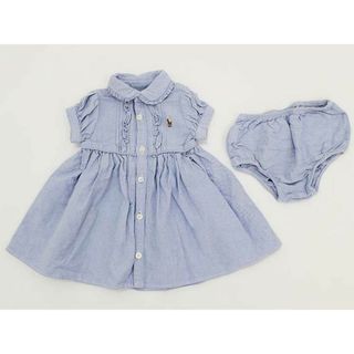 ラルフローレン(Ralph Lauren)の▲ラルフローレン/Ralph Lauren▲70cm 半袖ワンピース インディゴ ブルマ付き【中古】子供服 キッズ kids ベビー服 baby 女の子 夏 027022 onepi(ワンピース)