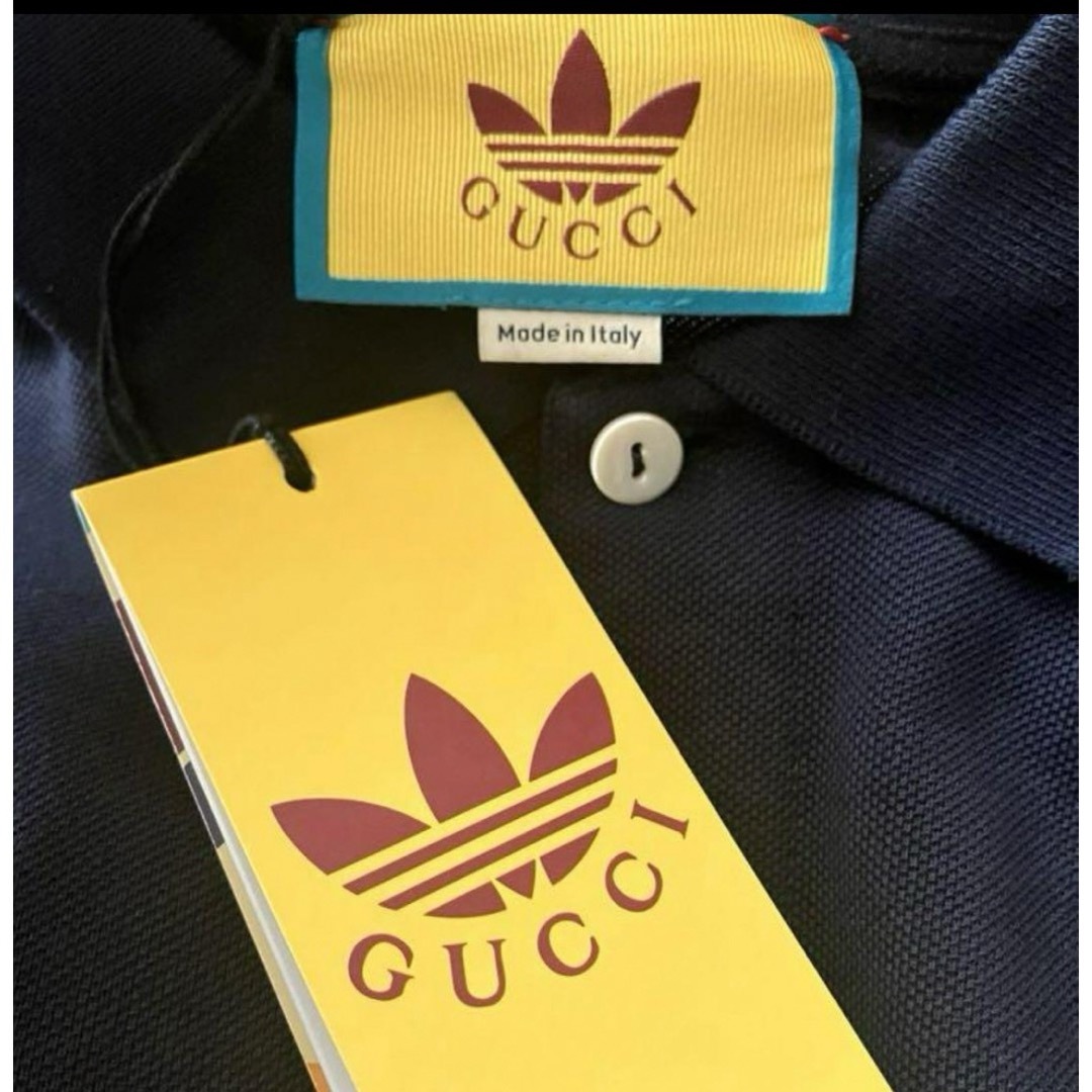 Gucci(グッチ)の【新品未使用】グッチGUCCIadidasコラボ　ネイビーＳサイズ メンズのトップス(Tシャツ/カットソー(半袖/袖なし))の商品写真