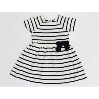 プチバトー(PETIT BATEAU)の《プチバトー/PETIT BATEAU》74cm 半袖ワンピース 白×紺 ボーダー【中古】子供服 キッズ kids ベビー服 baby 女の子 夏 716022 onepi(ワンピース)