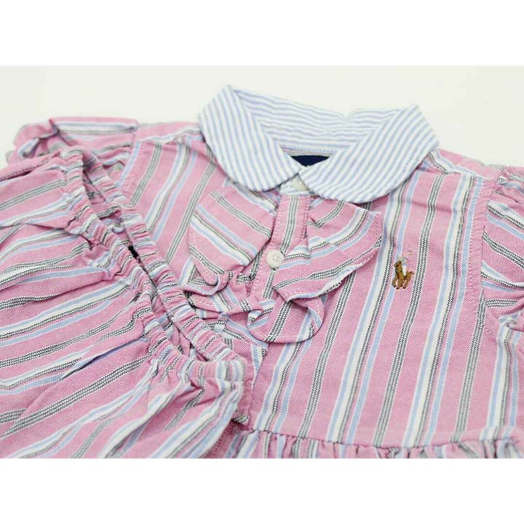 Ralph Lauren(ラルフローレン)の▲ラルフローレン/Ralph Lauren▲80cm 半袖ワンピース マゼンタピンク系 ストライプ ブルマ付き【中古】子供服 キッズ kids ベビー服 baby 女の子 夏 027022 onepi キッズ/ベビー/マタニティのベビー服(~85cm)(ワンピース)の商品写真