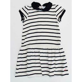 プチバトー(PETIT BATEAU)の《プチバトー/PETIT BATEAU》86cm 半袖ワンピース 白×紺 ボーダー【中古】子供服 キッズ kids 女の子 夏 716022 onepi(ワンピース)