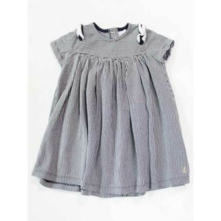 プチバトー(PETIT BATEAU)の☆プチバトー/PETIT BATEAU☆81cm 半袖ワンピース 紺×白 【中古】子供服 キッズ kids ベビー服 baby 女の子 夏 035032 onepi(ワンピース)