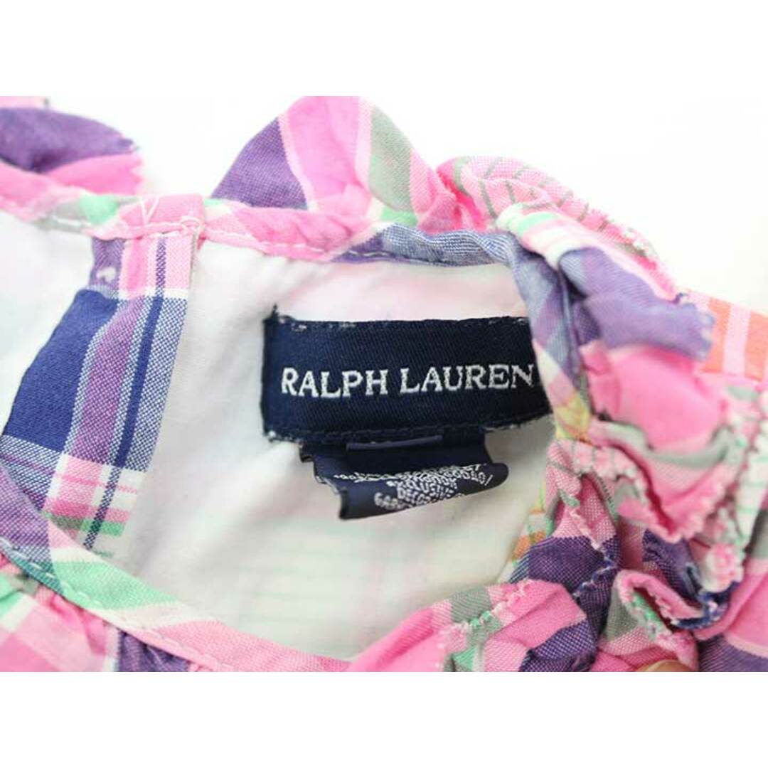 Ralph Lauren(ラルフローレン)の▲ラルフローレン/Ralph Lauren▲85cm 半袖/フレアスリーブワンピース ピンク系 チェック【中古】子供服 キッズ kids ベビー服 baby 女の子 夏 027022 onepi キッズ/ベビー/マタニティのベビー服(~85cm)(ワンピース)の商品写真