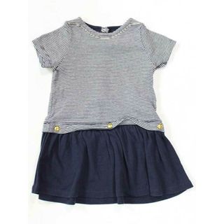 プチバトー(PETIT BATEAU)の☆プチバトー/PETIT BATEAU☆74cm 半袖ワンピース 紺×白 【中古】子供服 キッズ kids ベビー服 baby 女の子 夏 035032 onepi(ワンピース)