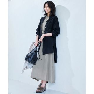 ニジュウサンク(23区)の23区 LIBECO バンドカラー ビック シャツ リベコ 麻 ¥19,800 (シャツ/ブラウス(長袖/七分))