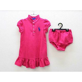 ラルフローレン(Ralph Lauren)の新品 未使用品■ラルフローレン/Ralph Lauren■90cm 半袖ワンピース ピンク ブルマ付き 子供服 キッズ kids ベビー服 baby 女の子 夏 507032 onepi(ワンピース)