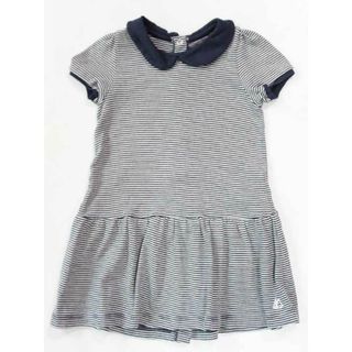 プチバトー(PETIT BATEAU)の☆プチバトー/PETIT BATEAU☆81cm 半袖ワンピース 紺×白 【中古】子供服 キッズ kids ベビー服 baby 女の子 夏 035032 onepi(ワンピース)