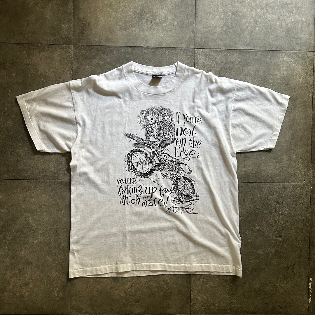 FRUIT OF THE LOOM(フルーツオブザルーム)の90s フルーツオブザルーム tシャツ USA製 XL ホワイト スカル メンズのトップス(Tシャツ/カットソー(半袖/袖なし))の商品写真