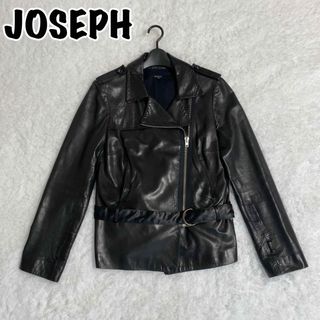 JOSEPH - 希少！JOSEPH ライダースジャケット ダブル カーフレザー ブラック 38