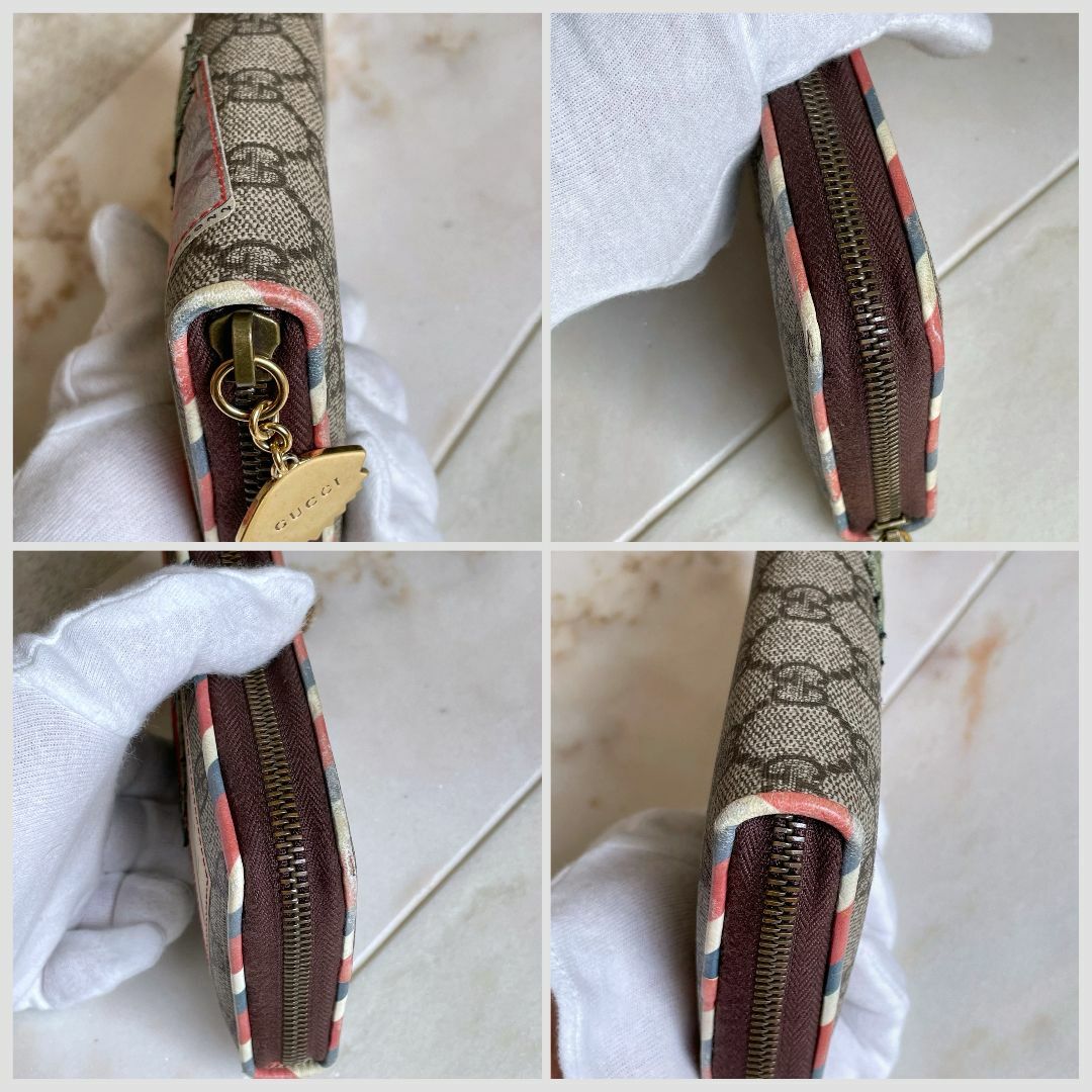 GUCCI - レアGUCCI グッチ GGスプリーム クーリエ 長財布 虎と GUCCI - レアGUCCI グッチ GGスプリーム クーリエ 長財布 虎と