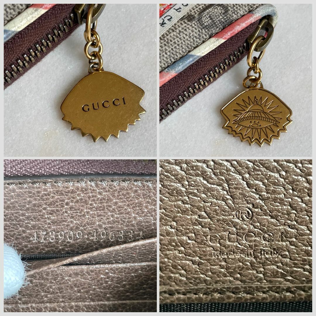 GUCCI - レアGUCCI グッチ GGスプリーム クーリエ 長財布 虎と GUCCI - レアGUCCI グッチ GGスプリーム クーリエ 長財布 虎と