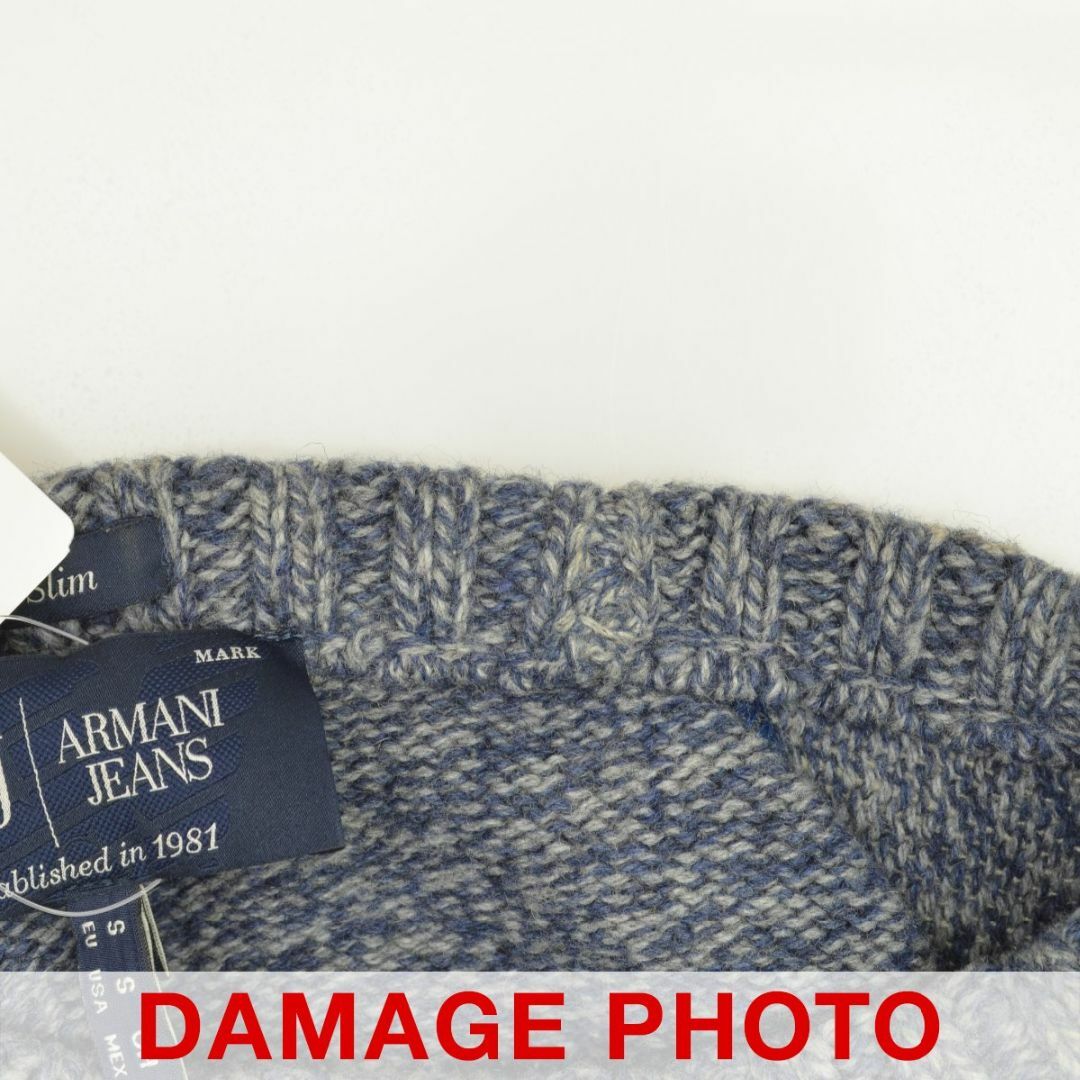 ARMANI JEANS(アルマーニジーンズ)の【ARMANIJEANS】W22TE SLIM インディゴリブ長袖ニットセーター メンズのトップス(ニット/セーター)の商品写真