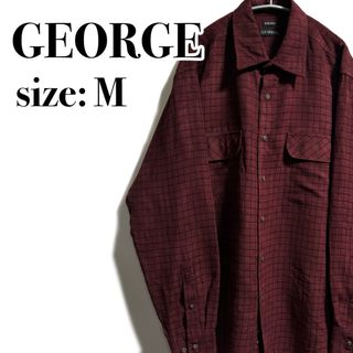 ヴィンテージ(VINTAGE)のGEORGE 海外古着 フェイクスウェード スエード チェック シャツ ポケット(シャツ)