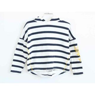 プチバトー(PETIT BATEAU)の【春物 新入荷】†プチバトー/PETIT BATEAU†116cm(6ans) フード付きカットソー/長袖Tシャツ/長袖カットソー/ロンT/パーカー 白×紺【中古】子供服 キッズ kids 女の子 春秋 tops 513042(Tシャツ/カットソー)