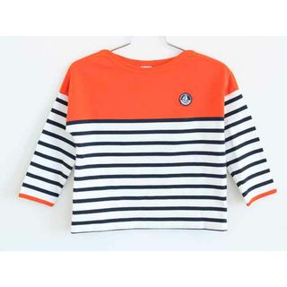 【春物 新入荷】†プチバトー/PETIT BATEAU†95cm(3ans) 長袖Tシャツ/長袖カットソー/ロンT 白×紺×赤系【中古】子供服 キッズ kids 男の子 女の子 春秋 tops 513042