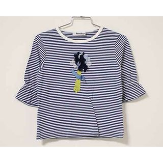 ファミリア(familiar)の【春物 新入荷!】〓ファミリア/familiar〓110cm  七分袖Tシャツ/七分袖カットソー 紺×白【中古】 子供服 キッズ kids 女の子 春 513042(Tシャツ/カットソー)