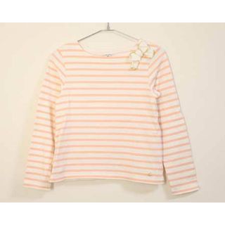 プチバトー(PETIT BATEAU)の【春物 新入荷!】〓プチバトー/PETIT BATEAU〓140cm  長袖Tシャツ/長袖カットソー/ロンT 白×ピンク 【中古】 子供服 キッズ kids ジュニア 女の子  春秋 tops  213042(Tシャツ/カットソー)