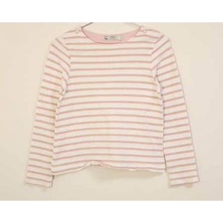 プチバトー(PETIT BATEAU)の【春物 新入荷!】〓プチバトー/PETIT BATEAU〓140cm  長袖Tシャツ/長袖カットソー/ロンT 白×ピンク 【中古】 子供服 キッズ kids ジュニア 女の子  春秋 tops  213042(Tシャツ/カットソー)