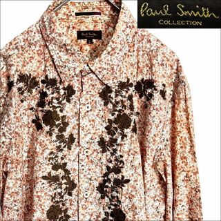 ポールスミス(Paul Smith)のJ3040 美品 ポールスミスコレクション 花柄 刺繍シャツ ピンク系 L(シャツ)