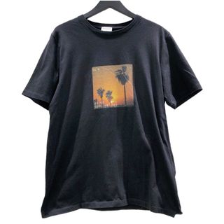 サンローラン(Saint Laurent)の　サンローラン SAINT LAURENT サンセットビーチフォト Tシャツ 6446354 ブラック/オレンジ/グリーン コットン メンズ 半袖Ｔシャツ(Tシャツ/カットソー(半袖/袖なし))