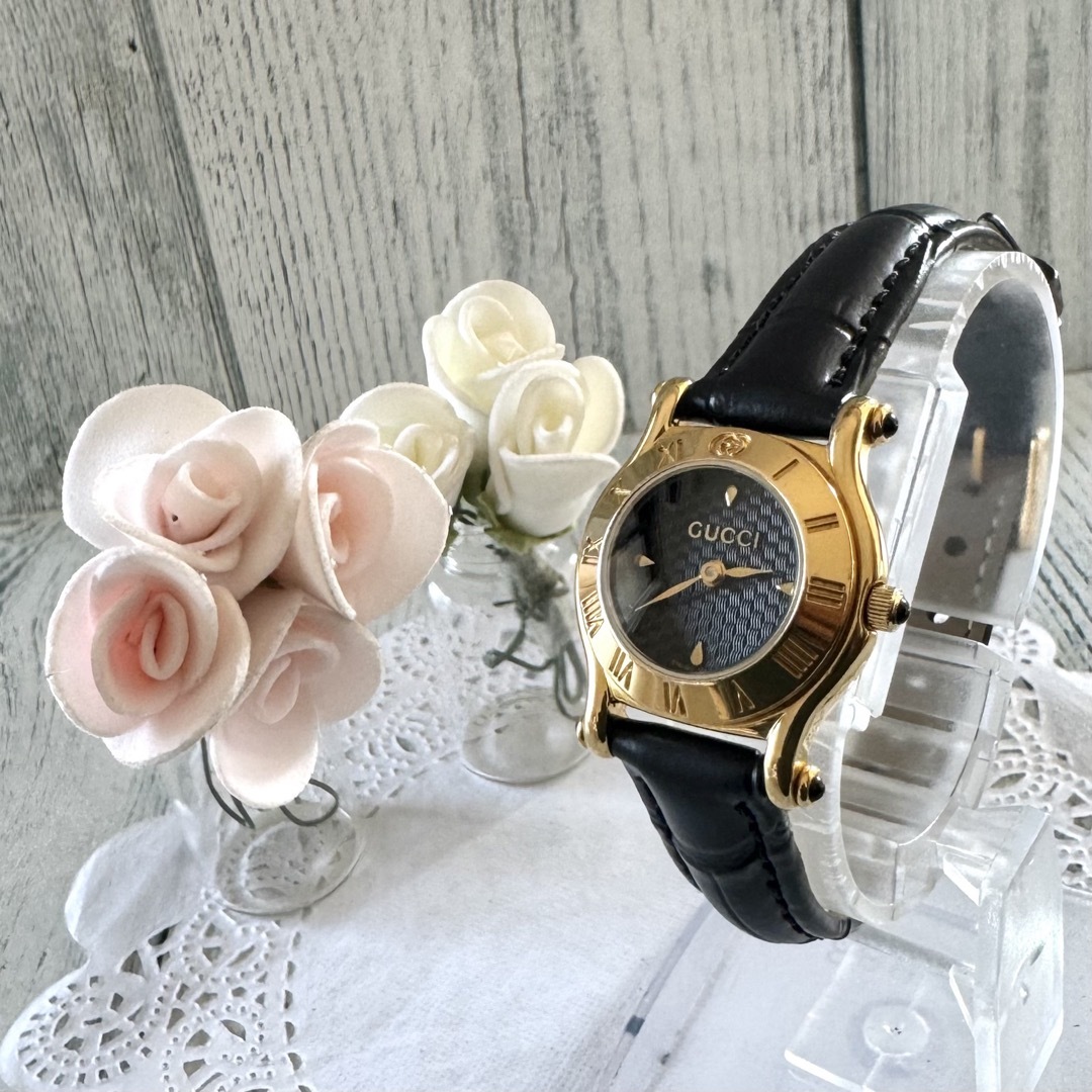 GUCCI - 【電池交換済】GUCCI グッチ 6500P 腕時計 ブラック GUCCI - 【電池交換済】GUCCI グッチ 6500P 腕時計 ブラック