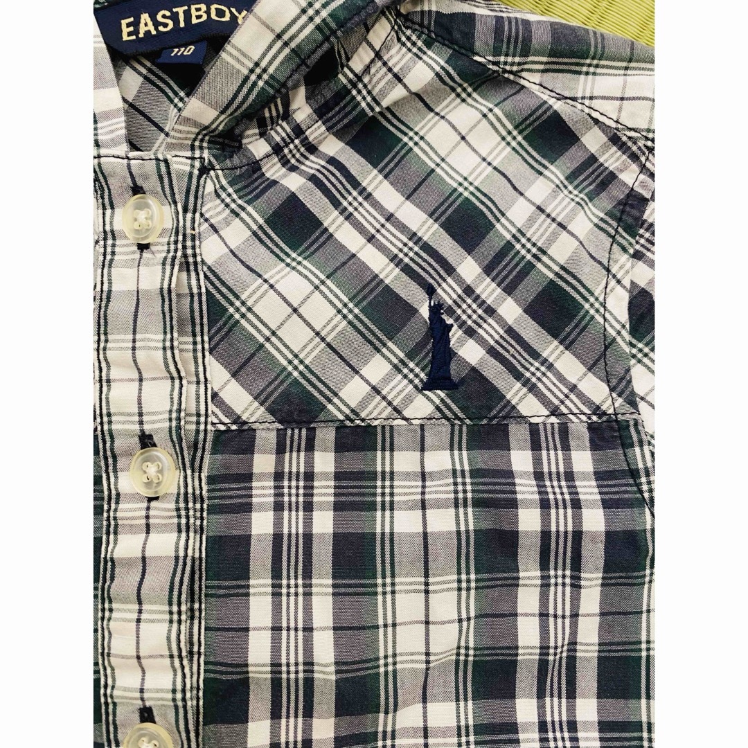 EASTBOY(イーストボーイ)の美品⭐︎ EASTBOYシャツワンピ110cm キッズ/ベビー/マタニティのキッズ服女の子用(90cm~)(ワンピース)の商品写真