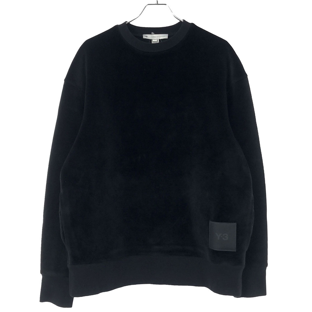 Y-3(ワイスリー)のY-3 ワイスリー U SQUARE VELVET SPACER CREW SWEATSHIRT ベロアクルーネックスウェットトレーナー ブラック XS HB3339 1AX001 メンズのトップス(スウェット)の商品写真