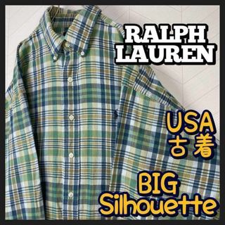 ポロラルフローレン(POLO RALPH LAUREN)のUSA古着 ラルフローレン チェックシャツ ボタンダウン ビックサイズ 太アーム(シャツ)