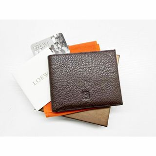 ロエベ(LOEWE)の美品　LOEWE　アナグラム　二つ折り財布　札入れ　小銭入れなし　ブラウン(折り財布)