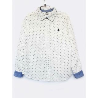 プチバトー(PETIT BATEAU)の【春物 新入荷!】[プチバトー/PETIT BATEAU]140cm 長袖Tシャツ 白×グレー 袖折り返し可【中古】子供服 キッズ kids ジュニア 男の子 春秋 tops 213042(シャツ/カットソー)