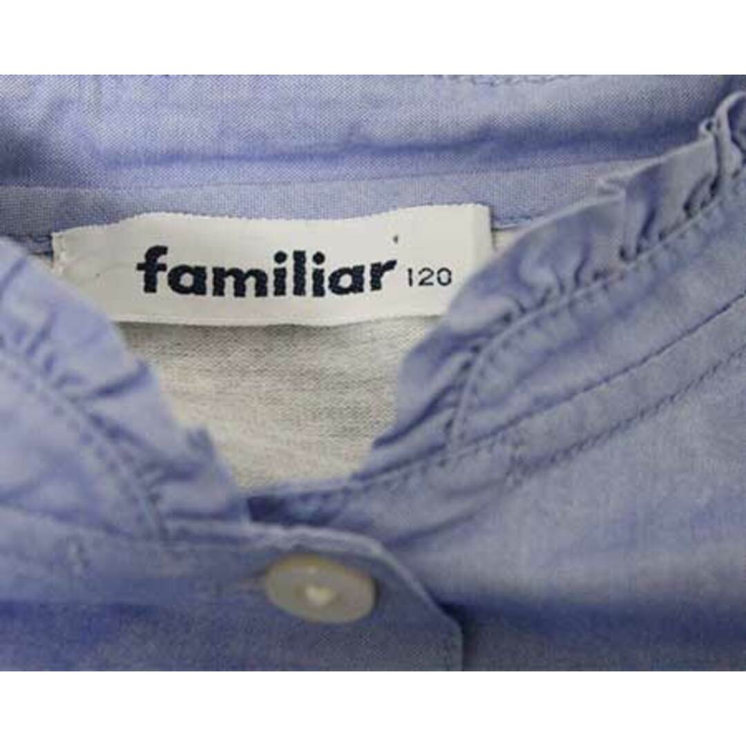 familiar(ファミリア)の【春物 新入荷!】〓ファミリア/familiar〓120cm  長袖ブラウス 灰色×青【中古】 子供服 キッズ kids 女の子 春秋  513042 キッズ/ベビー/マタニティのベビー服(~85cm)(シャツ/カットソー)の商品写真