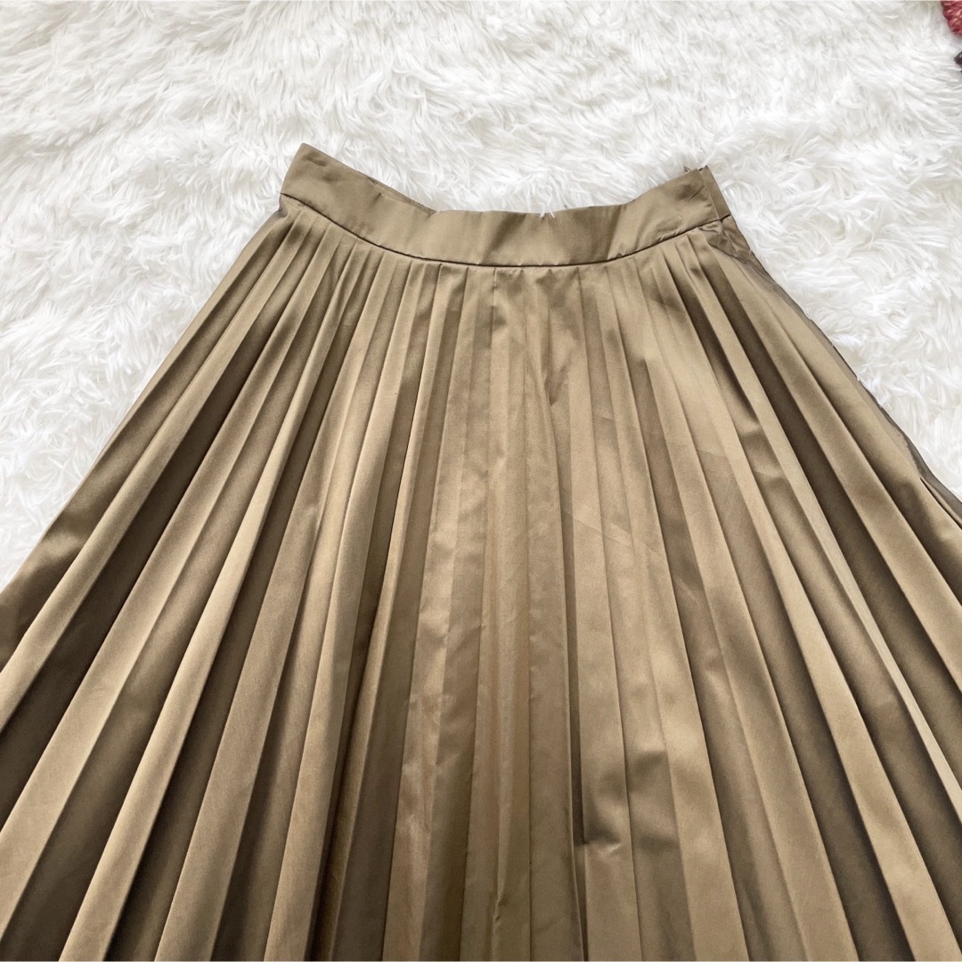 MARGARET HOWELL(マーガレットハウエル)の【シルク混✨】マーガレット ハウエル アコーディオンプリーツスカート カーキ1 レディースのスカート(ロングスカート)の商品写真