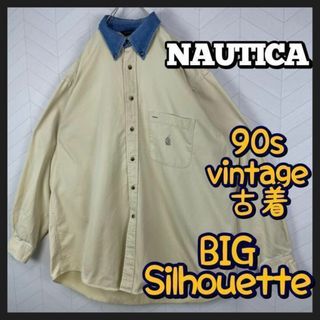 NAUTICA - 超激レア90s ノーティカ デニム シャツ 切替え 超ビックサイズ 極太アーム