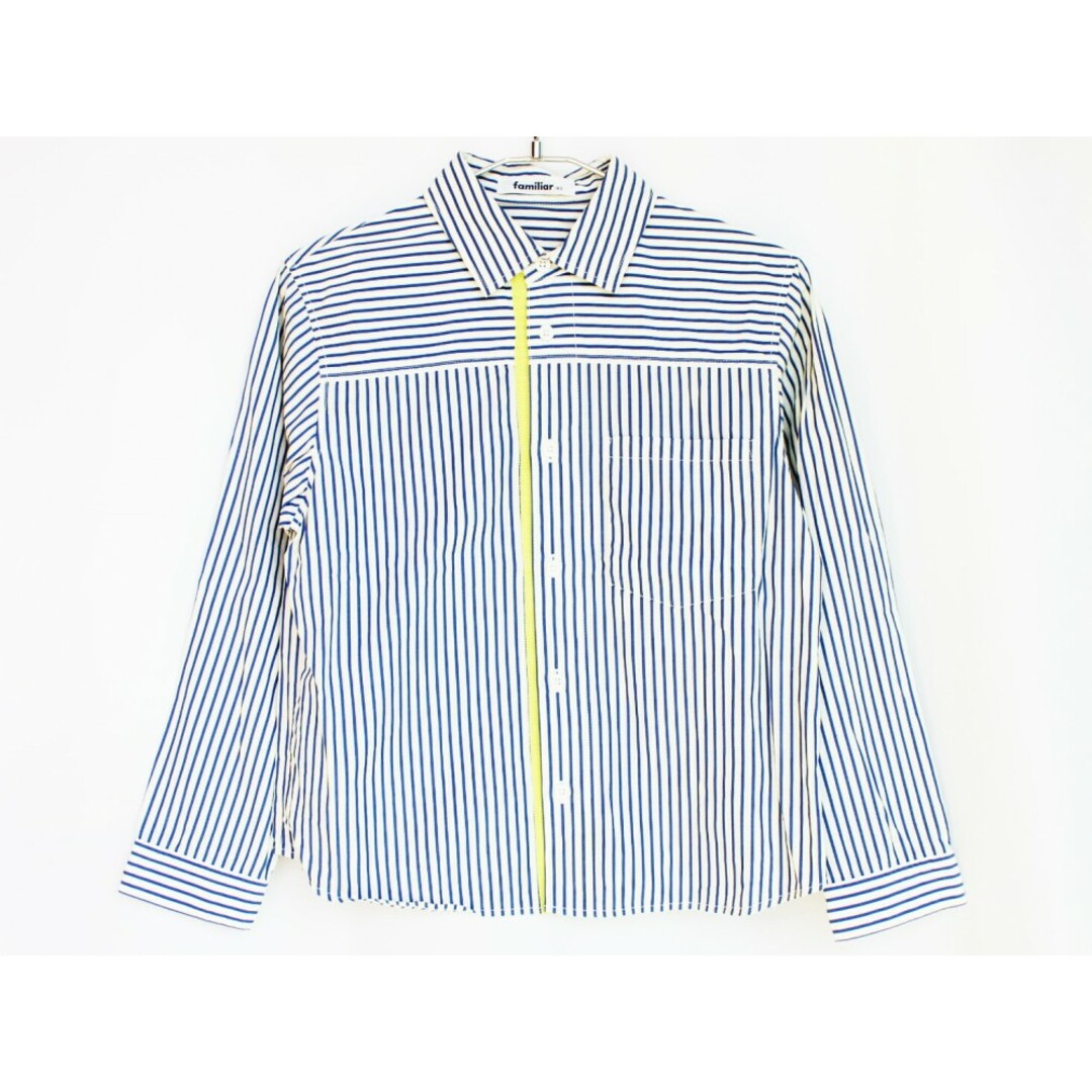 familiar(ファミリア)の【春物 新入荷!】[ファミリア/familiar]140cm 長袖シャツ 白×紺【中古】子供服 キッズ kids ジュニア 男の子 春 tops 513042 キッズ/ベビー/マタニティのベビー服(~85cm)(シャツ/カットソー)の商品写真